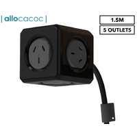 ALLOCACOC ALLOCACOC POWERCUBE Extended 5 Outlets, 1.5M - Black