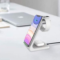 BOOC 3-in-1 Premium Qi-Certified Wireless Fast Charging Stand for Various Galaxy Phones, Buds and Watches (White)