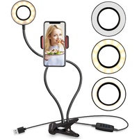 BOOC Webcam Light Stand for Live Stream, Selfie Ring Light 