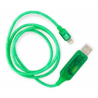 Visible Flowing USB Lightning Charging Cable - Green