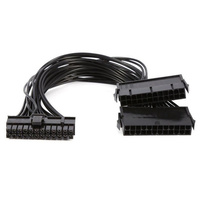 24-pin To Dual 24-pin ATX Power Supply Cable Connector Splitter Dual-PSU Adapter