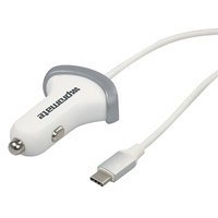 Promate 'Booster-C' 7.2A Heavy Duty USB 3.0 Type-C Car Charger - Silver