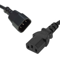 Power Cable Extension IEC-C14 Male - IEC-C13 Female in 1m