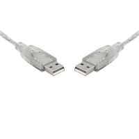 USB 2.0 Cable Type A to A M/M Transparent 1m